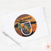 5e speciale troepengroep Groene Berets SF SFG Klas Ronde Sticker (Envelop)