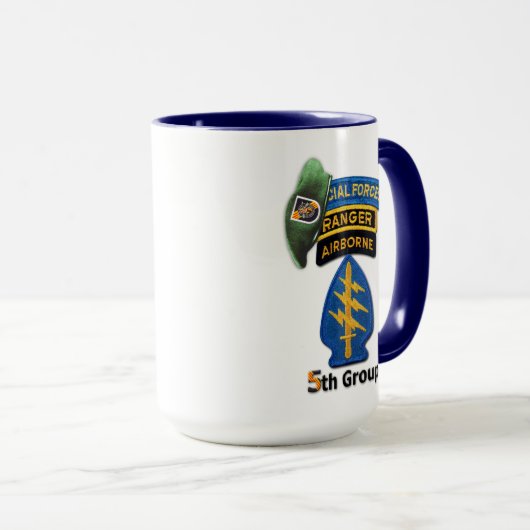 5e speciale troepengroep groene berets SFG SF Vets Mok (Voorkant rechts)