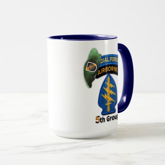 5e speciale troepengroep groene berets SFG SF Vets Mok (Voorkant rechts)