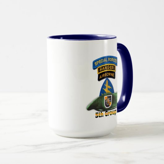 5e speciale troepengroep groene berets SFG SF Vets Mok (Voorkant rechts)