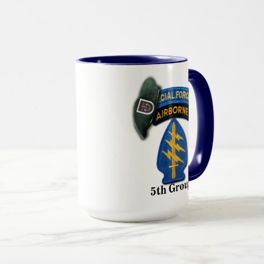 5e speciale troepengroep groene berets SFGA SF Vet Mok (Voorkant rechts)