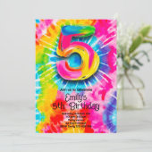 5e Tie Dye Verjaardag Kaart (Staand voorkant)