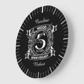 5e trouwdag distressed crest grote klok (Hoek)
