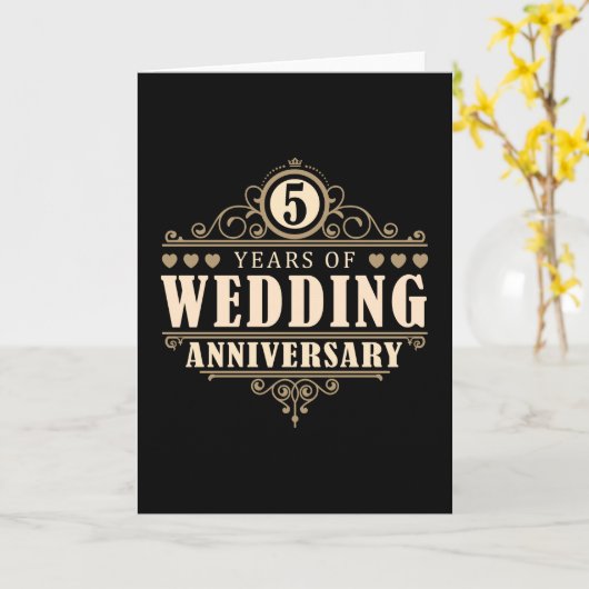 5e trouwdag kaart (Gele Bloem)