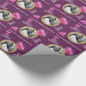 5e trouwdag roze tourmaline foto cadeaupapier (Hoek)