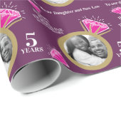 5e trouwdag roze tourmaline foto cadeaupapier (Rol Hoek)