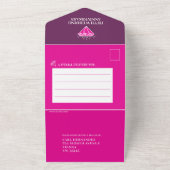 5e trouwdag roze tourmaline gem all in one uitnodiging (Buitenkant)