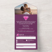 5e trouwdag roze tourmaline gem all in one uitnodiging (Binnen)