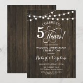 5e trouwdag - Rustig hout Kaart (Voorkant / Achterkant)