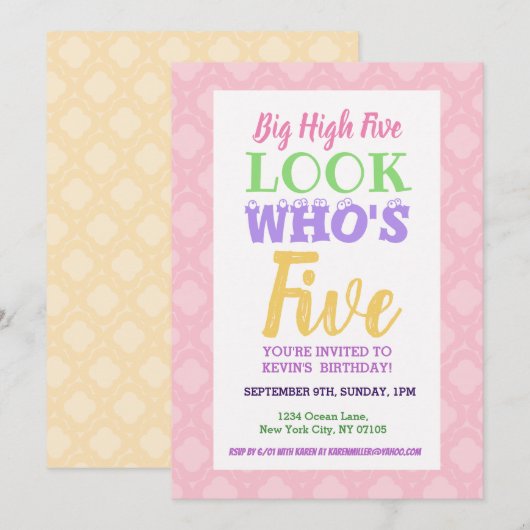 5e uitnodiging (Voorkant / Achterkant)