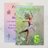 5e uitnodiging van de partij van Birthday (Voorkant / Achterkant)