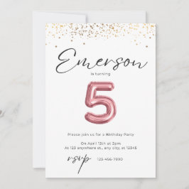 5e uitnodiging van de verjaardag