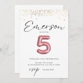 5e uitnodiging van de verjaardag (Voorkant / Achterkant)