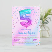 5e uitnodiging van Unicorn Birthday (Staand voorkant)