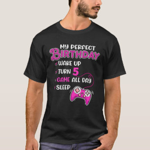 5e verjaardag 5 jaar oud gamer meisje perfecte bda t-shirt