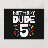 5e verjaardag 5 jaar oud jongensfeestje verjaardag briefkaart (Voorkant)