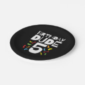 5e verjaardag 5 jaar oud jongensfeestje verjaardag papieren bordje (Gekanteld)