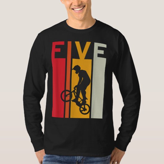 5e Verjaardag 5 Jaar Oud Kinder BMX Bike Lover B-d T-shirt (Voorkant)