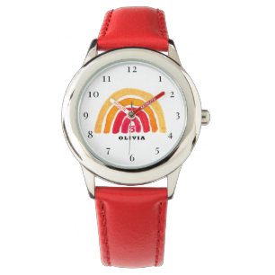 5e verjaardag 5 jaar oud meisje rode regenboog boh horloge