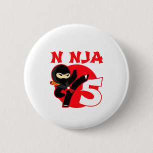 5e verjaardag 5 jaar oude kinderfeestje kleine nin ronde button 5,7 cm