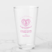 5e verjaardag 5 jaar van liefde roze gem Custom Glas (Achterkant)