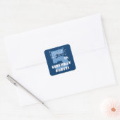 5e verjaardag aangepaste naam marine en baby blauw vierkante sticker (Envelop)