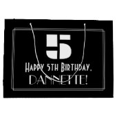 5e verjaardag ~ Art Deco Geïnspireerde look "5" + Groot Cadeauzakje (Achterkant)