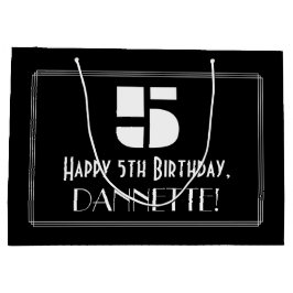 5e verjaardag ~ Art Deco Geïnspireerde look "5" +  Groot Cadeauzakje