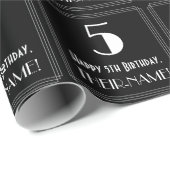 5e verjaardag - Art Deco Geïnspireerde look "5", n Cadeaupapier (Rol Hoek)