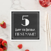 5e verjaardag ~ Art Deco Geïnspireerde look "5", n Servet (Insitu)