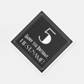 5e verjaardag ~ Art Deco Geïnspireerde look "5", n Servet (Hoek)