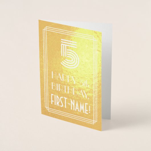 5e verjaardag – Art Deco geïnspireerde uitstraling Folie Kaarten (Voorkant)