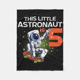 5e verjaardag astronaut skateboarden 5 jaar oud Sp Fleece Deken