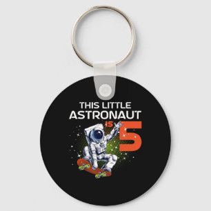 5e verjaardag astronaut skateboarden 5 jaar oude S Sleutelhanger