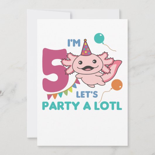 5e verjaardag Axolotl 5 jaar oude, zoete Axolotls Kaart (Voorkant)