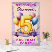 5e verjaardag ballon thema acryl bord (Huwelijk)