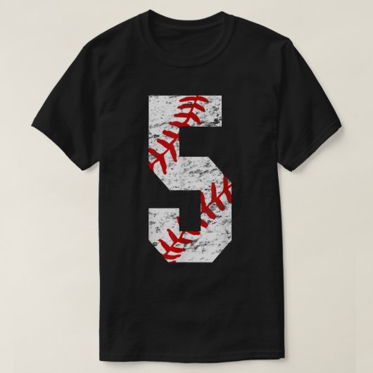 5e verjaardag Baseball Big Nummer 5 5 jaar oud B T-shirt (Design voorkant)