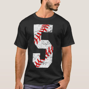 5e verjaardag Baseball Big Nummer 5 5 jaar oud B T-shirt