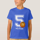 5e verjaardag basketbal op maat 2 t-shirt (Voorkant)