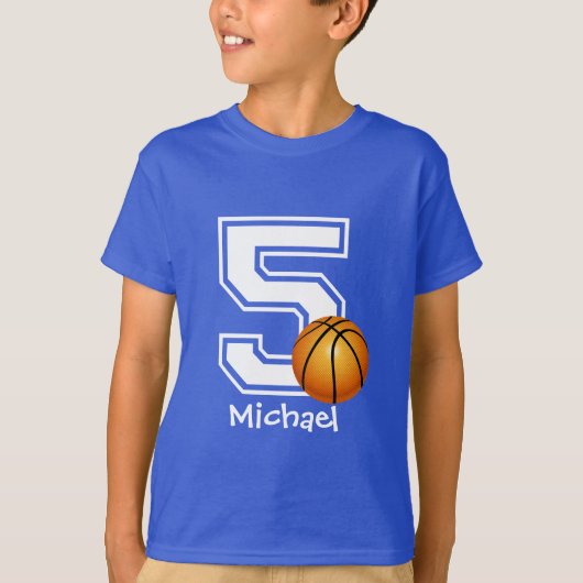 5e verjaardag basketbal op maat 2 t-shirt (Voorkant)