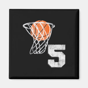 5e Verjaardag Basketbal Vijf 5 Jaar Oud Jongens Ki Magneet