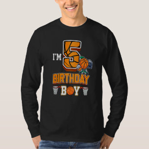 5e verjaardag Basketball Boy 5 jaar Oude Kinderen T-shirt