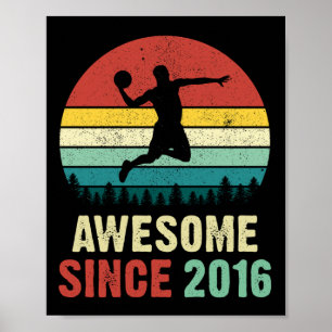 5e verjaardag basketballiefhebbers Geweldige sinds Poster