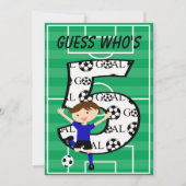 5e verjaardag blauw en zwart voetbal doel v2 kaart (Voorkant)