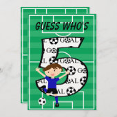 5e verjaardag blauw en zwart voetbal doel v2 kaart (Voorkant / Achterkant)