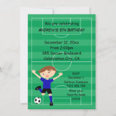 5e verjaardag Blauwe en zwarte uitnodiging voor he (Achterkant)