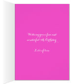 5e verjaardag bloem aangepast grafisch geel roze (Binnen (Rechts))