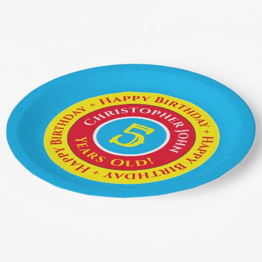 5e verjaardag Bord papier (Gekanteld)