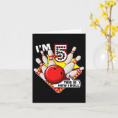 5e verjaardag bowling thema 5 jaar oude grappige b kaart (Gele Bloem)