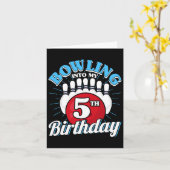5e verjaardag bowling thema bowlen naar verjaardag kaart (Gele Bloem)